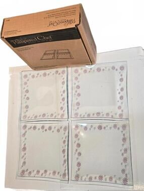 Pampered Chef 6" Square Daisy Desert Plates / Set of 4
